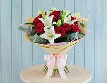 Букет цветов из:  Лилии и Розы #REPLACE_PRED# Поповскую