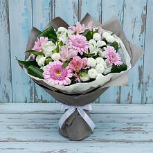 Букет цветов из:  Герберы, Альстромерии и Хризантемы в Поповскую