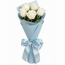 Букет 5 Белых роз Проуд в Поповскую