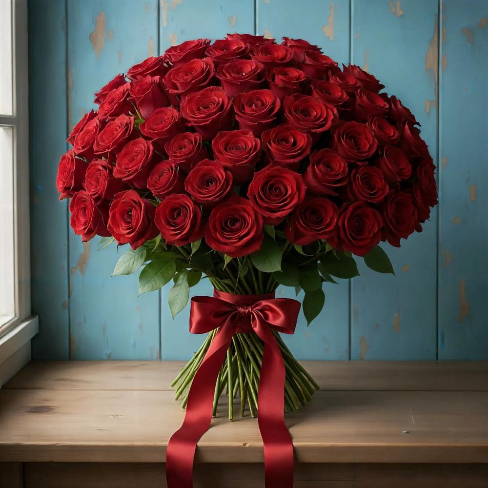 Букет Красные розы Блэк Меджик в Поповскую