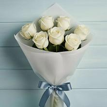 Букет 7 Белых роз Эдлесс Лав в Поповскую
