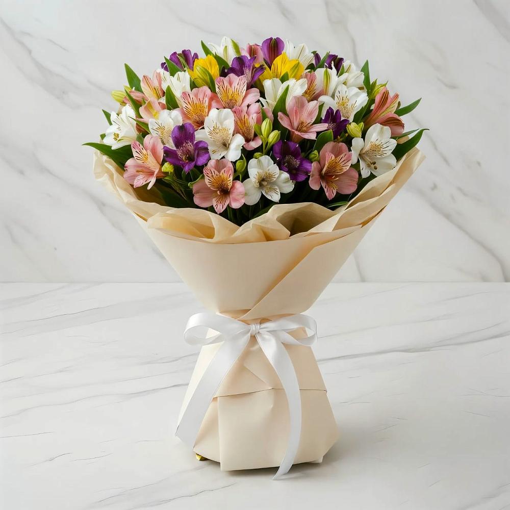 Букет цветов из: Альстромерии в Поповскую