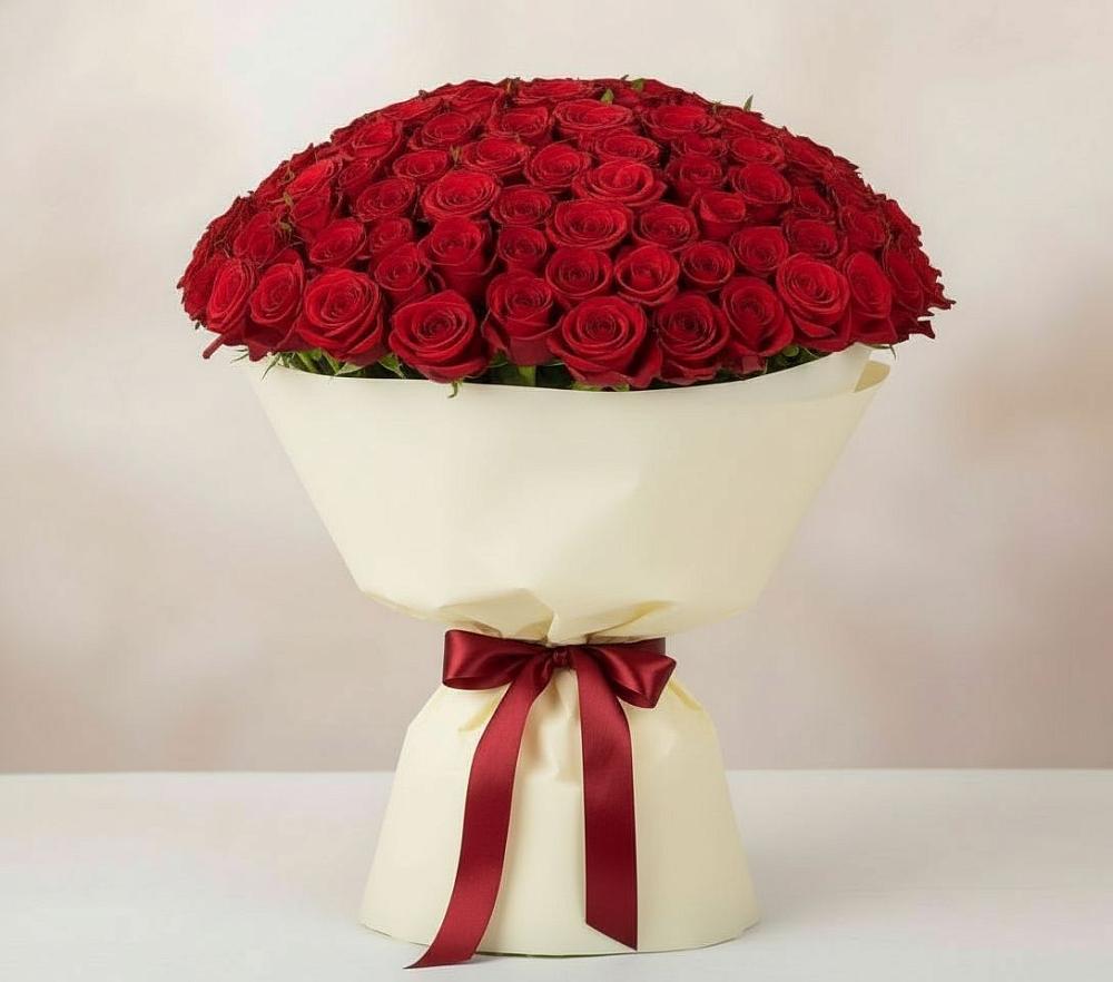 Букет 101 Красная роза Милано в Поповскую