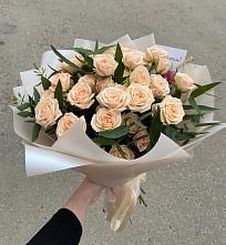 Букет Кремовые розы Латте в Поповскую