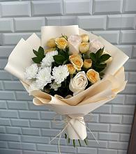 Букет цветов из:  Розы и Хризантемы в Поповскую