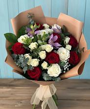 Букет цветов из:  Розы и Альстромерии #REPLACE_PRED# Поповскую