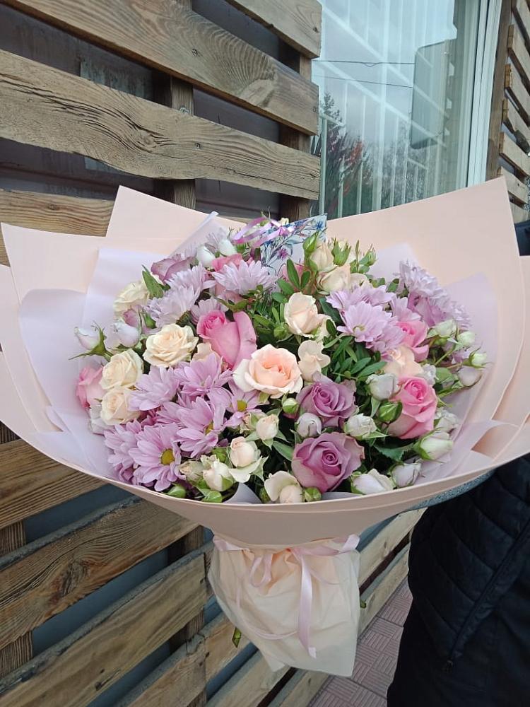 Букет цветов из: Розы и Хризантемы в Поповскую