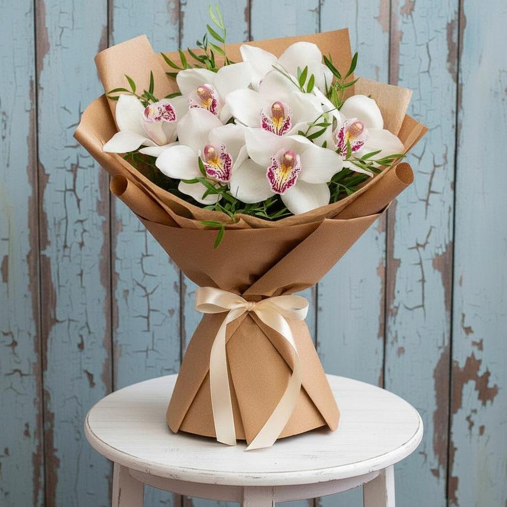 Букет цветов из: Орхидеи и Розы в Поповскую