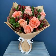 Букет цветов из:  Розы и Альстромерии в Поповскую