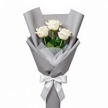 Букет 3 белые розы в Поповскую
