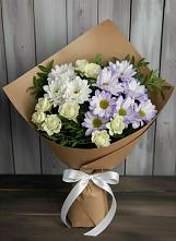 Букет цветов из:  Хризантемы и Розы #REPLACE_PRED# Поповскую