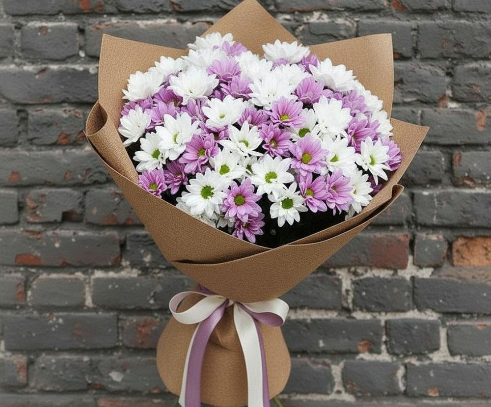 Букет цветов из: Хризантемы в Поповскую