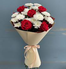 Букет цветов из:  Розы и Хризантемы в Поповскую