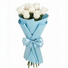 Букет 7 белых роз Проуд в Поповскую