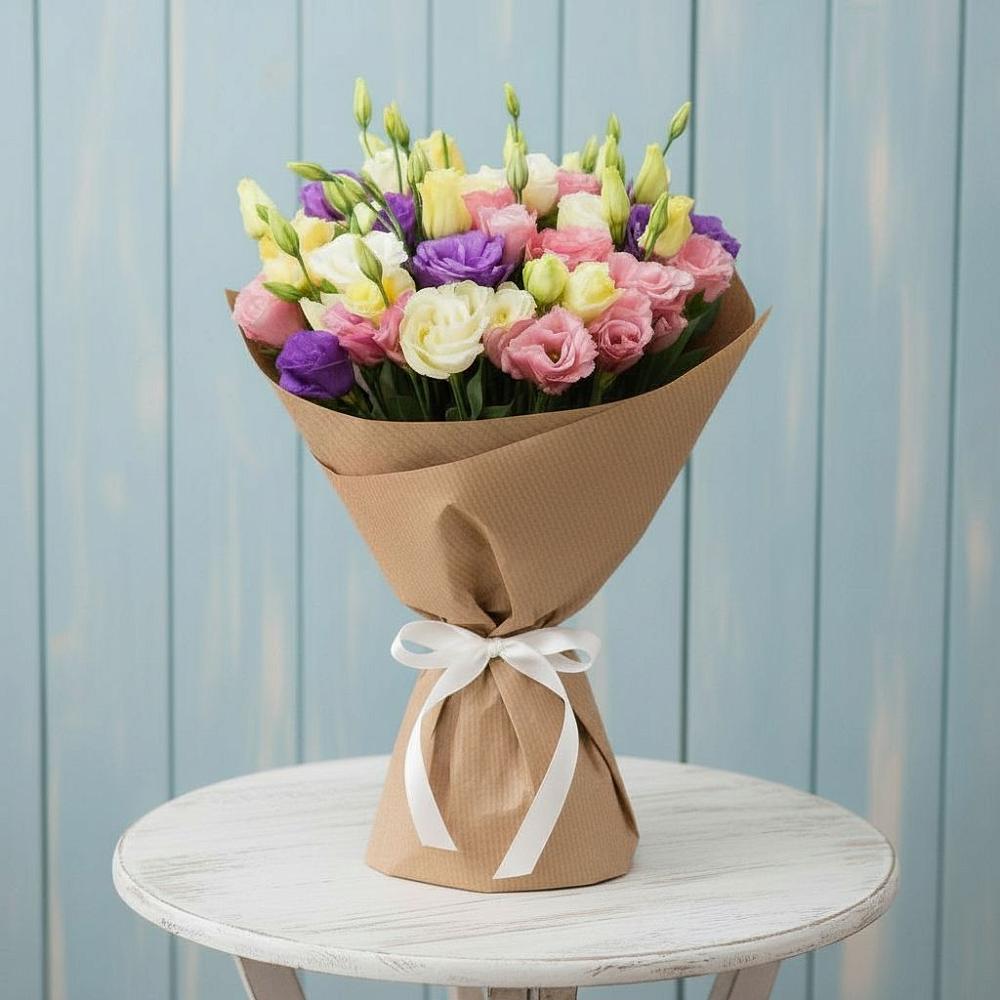 Букет цветов из: Лизиантусы в Поповскую