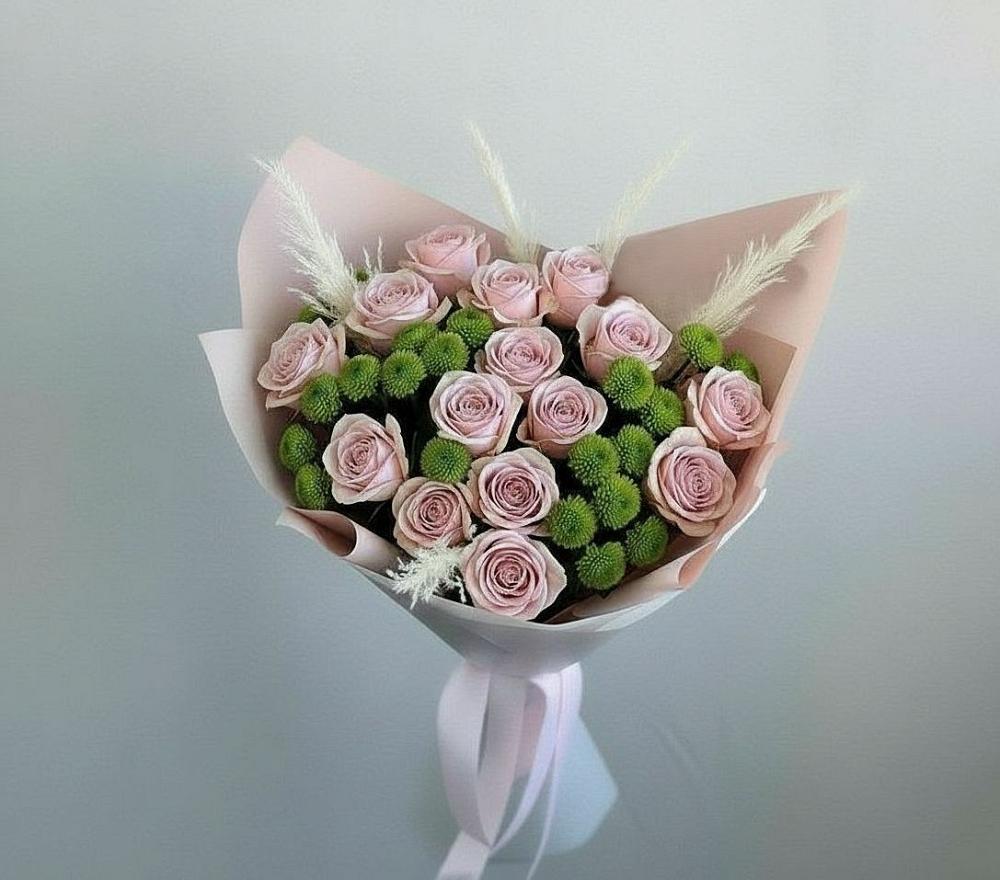 Букет цветов из: Розы и Хризантемы в Поповскую