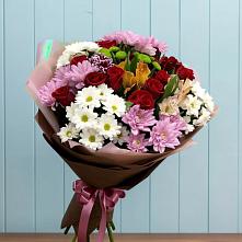 Букет цветов из:  Розы, Хризантемы и Альстромерии в Поповскую