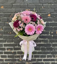 Букет цветов из:  Герберы и Хризантемы в Поповскую