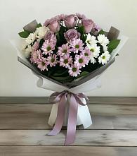 Букет цветов из:  Хризантемы и Розы в Поповскую