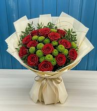 Букет цветов из:  Розы и Хризантемы в Поповскую