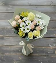 Букет цветов из:  Альстромерии, Розы и Хризантемы в Поповскую