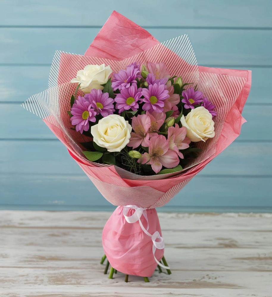 Букет цветов из: Герберы в Поповскую