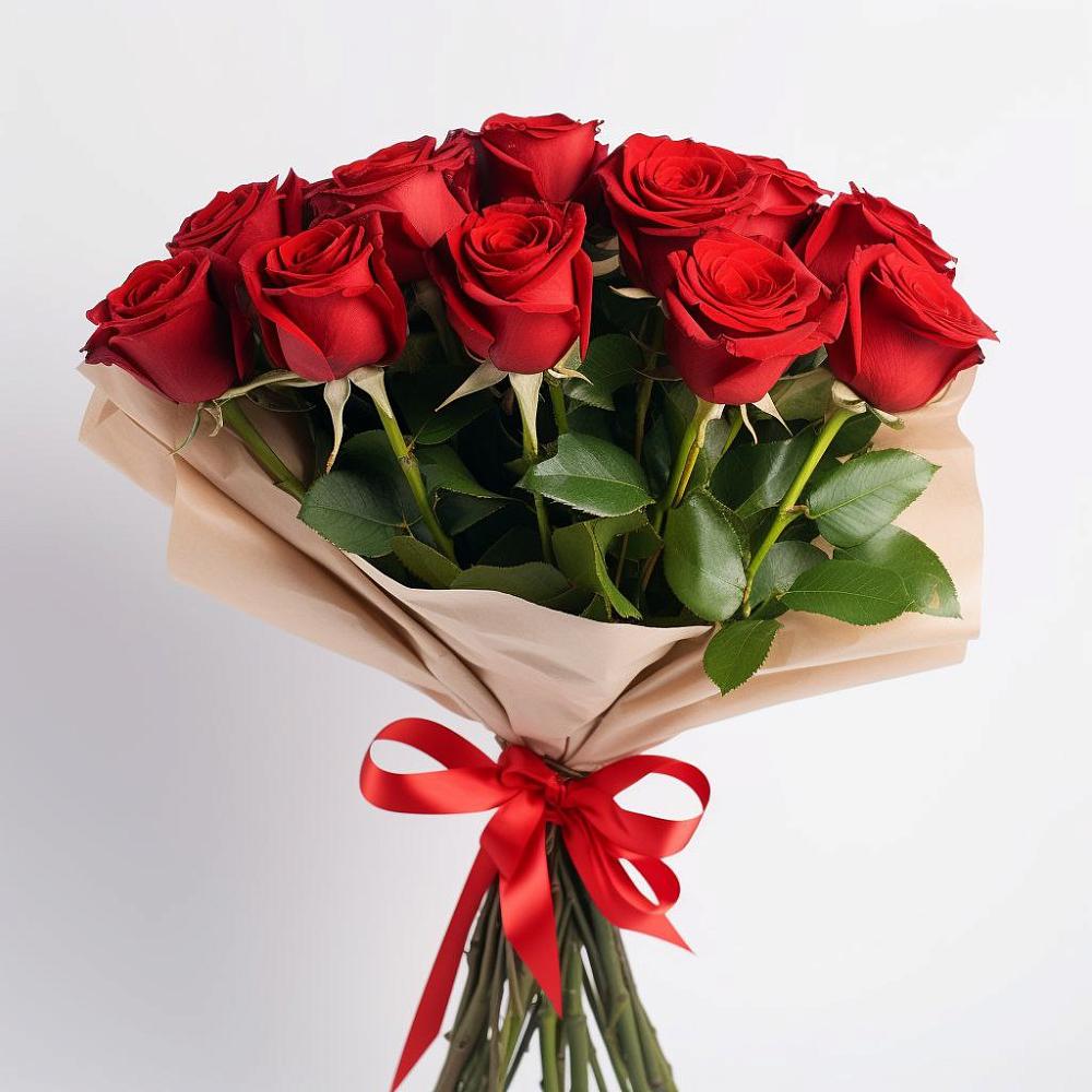 Букет 11 Красных роз Эдлесс Лав в Поповскую