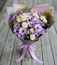 Букет цветов из:  Хризантемы и Розы в Поповскую