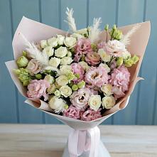 Букет цветов из:  Альстромерии и Розы #REPLACE_PRED# Поповскую